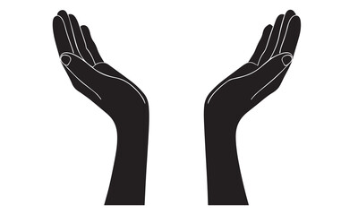 Hand vector silhouette, detailed hand gestures, positions, signs. Ideal arm, hands for illustrations, logos, icons