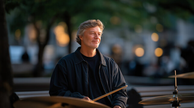 Riverside concert listener enjoying natural ambiance and music