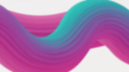 Gradient wave with a vibrant color transition featuring teal blending into a soft pink against a plain white background