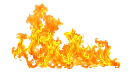 Red flames isolated on transparent background