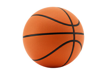 Fototapeta premium Isolated Bright Orange Basketball with Black Lines Centered