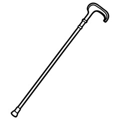 Walking Cane Silhouette Vector Art
