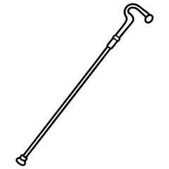 Walking Cane Silhouette Vector Art