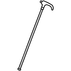 Walking Cane Silhouette Vector Art
