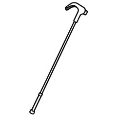 Walking Cane Silhouette Vector Art