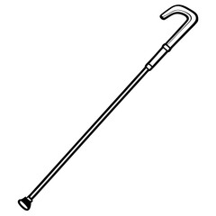 Walking Cane Silhouette Vector Art
