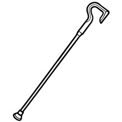 Walking Cane Silhouette Vector Art