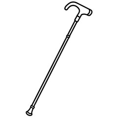 Walking Cane Silhouette Vector Art