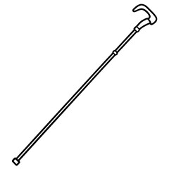 Walking Cane Silhouette Vector Art