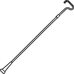 Walking Cane Silhouette Vector Art