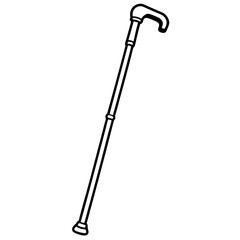 Walking Cane Silhouette Vector Art