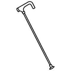 Walking Cane Silhouette Vector Art