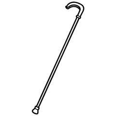 Walking Cane Silhouette Vector Art