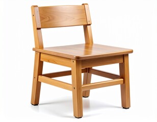 Fototapeta premium A wooden kids' chair with a simple and sturdy design.