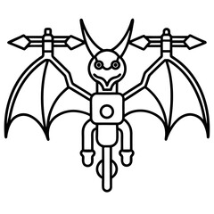 Dragon Drone line art vector