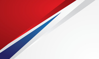 Naklejka premium Red and blue border frame on white background