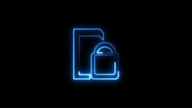 Neon sim lock icon animation.
