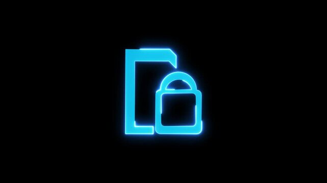 Neon sim lock icon animation.