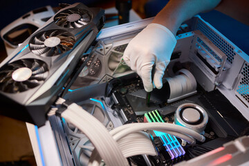 Cleaning a processor fan with a brush