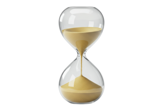 Isolated Hourglass with Flowing Sand Time