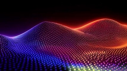 Abstract wavy surface multicolored dots - Powered by Adobe