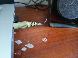 close up of an audio computer jack