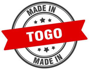 Made in Togo round sign. Made in Togo stamp.