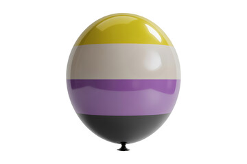 Vibrant LGBTQ Pride Balloon A Symbol of Non-Binary Pride, Featuring the Genderqueer Flag Colors