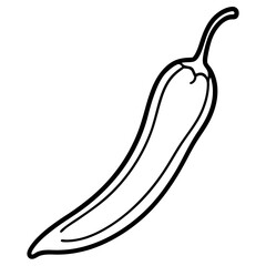 Green chili line art vector