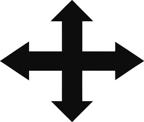 Plus Shaped Arrows Silhouette Vector Illustration