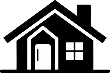 Simple Home Icon Silhouette Vector Illustration Black And White