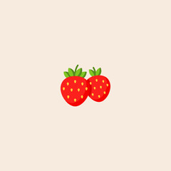 Strawberry icon flat vector design.