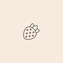 Strawberry icon flat vector design.
