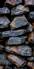 Textured Background of Dark Stones and Rocks for Nature Scenes