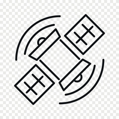 Space GPS navigation satellite line vector icon