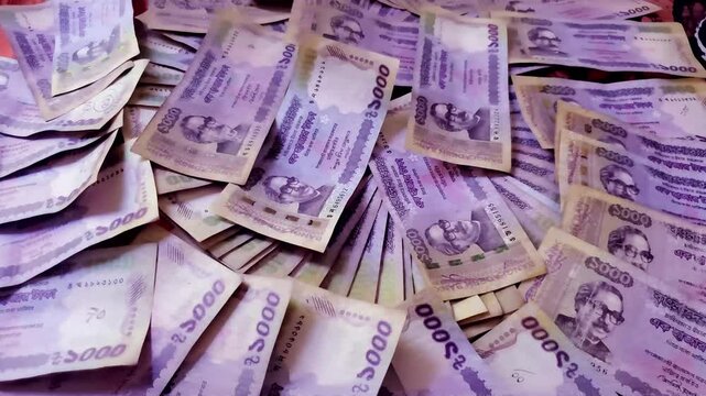 Bangladeshi Close-up 1000 taka banknotes.