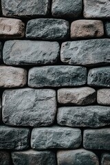 Textured Background of Grey Stone Blocks in Random Arrangement