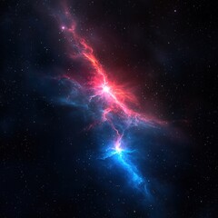Abstract Colorful Cosmic Nebula in Deep Space with Stars