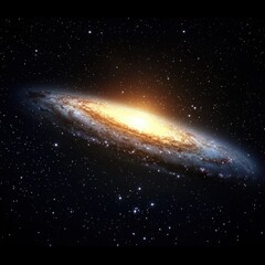Stunning Spiral Galaxy in Deep Space Against Starry Background