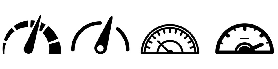 Speedometer vector icon set. speed illustration sign collection. tonometer symbol or logo.