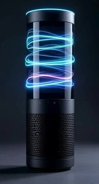 Black cylindrical mosquito trap with blue and pink light