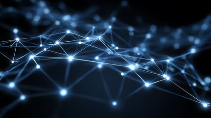 Network Connection Abstract Blue Light Background