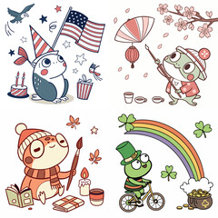 High-Quality frogs Illustrations in Various Styles – SVG Bundle