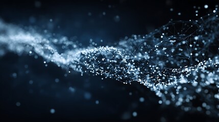 Network of White Dots Connected by Lines on Dark Background