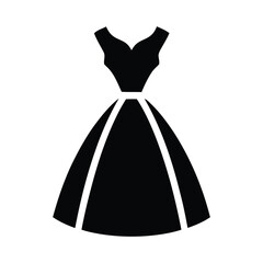 Elegant Black Dress Silhouette Logo – Simple Fashion Gown Symbol for Clothing Design, Boutique Branding, and Feminine Style Concepts