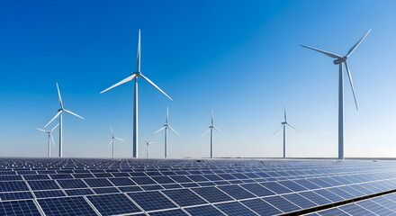 wind turbine and solar panels