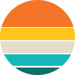 Vintage sunset retro design isolated on clean white background