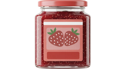 Isolated Jar of Strawberry Jam