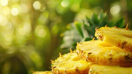 Fresh pineapple on a bright colorful background, tropical exotic fruit.