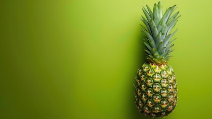 Fresh pineapple on a bright colorful background, tropical exotic fruit.